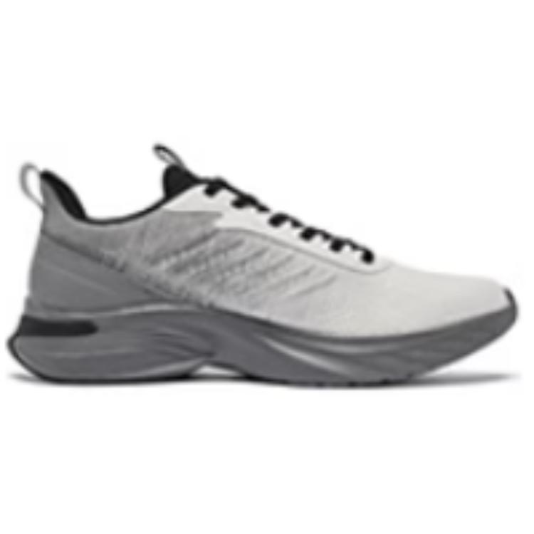 QIAODAN Synthetic Leather Abrasion Resistant, Lightweight, And Breathable Low top Casual Running Shoes Men’s White Gray