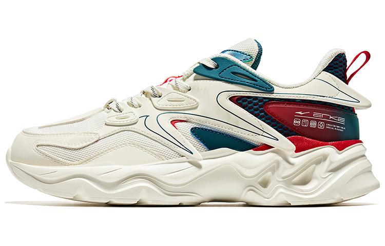 HENANBOWUYUAN x Erke Shock Absorbers Slip Resistant Abrasion Resistant Low Top Running Shoes Men’s White Green Red