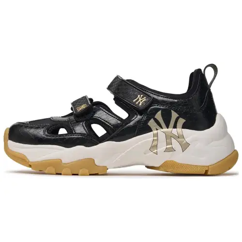 MLB Sandal Chunky Mask Textile, Synthetic Leather Cushioning Slip Resistant Low top Casual Running Shoes Unisex Black