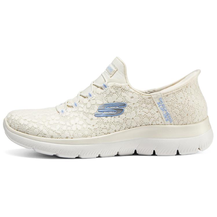 Skechers Fabric Cushioning Breathable Low top Running Shoes Women’s Ivory