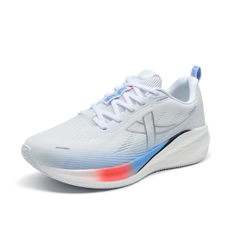 XTEP 5.0LITE Fabric Abrasion Resistant Low top Marathon Running Shoes Women’s White Blue