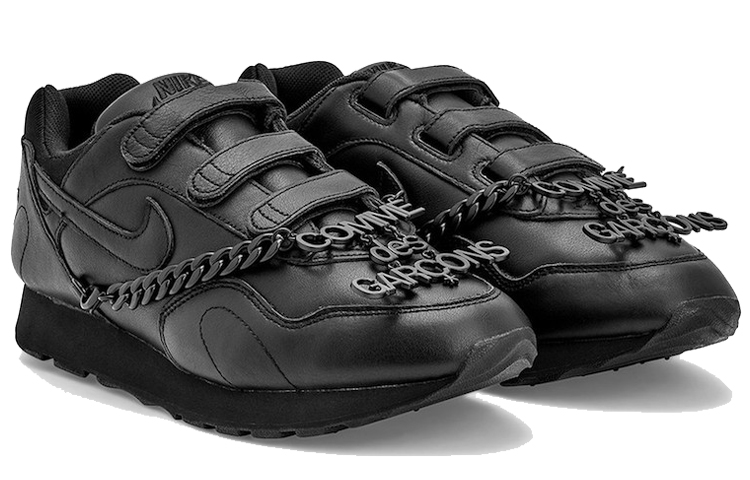 Женские кроссовки Comme des Garcons x Nike Outburst Velcro Black CDG (черные) — фото 3