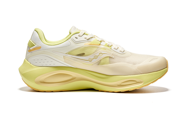 Saucony Phoenix Inferno Firebird 3 Cushioning Breathable Coverage Low top Casual Running Shoes Women’s White Yellow