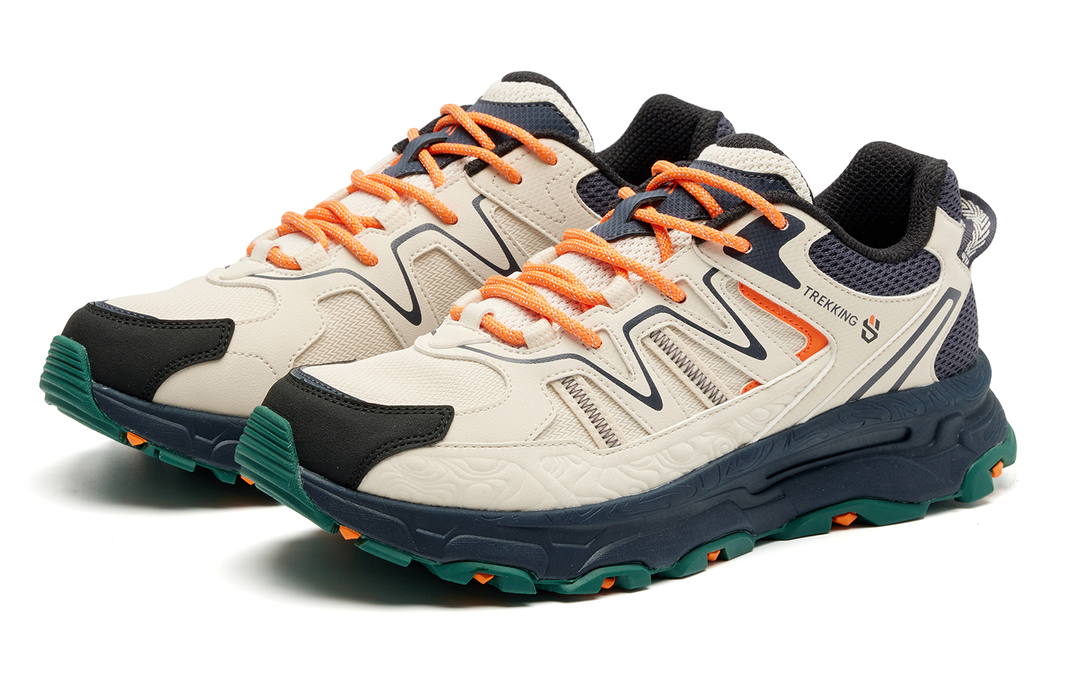 QIAODAN Towards The Mountain Low top Trail Running City Commuting Running Shoes Men’s White Blue