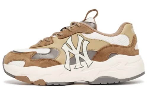 MLB Big Ball Chunky Lite SD Leather Cushioning Slip Resistant Abrasion Resistant Low top Chunky Sneakers Unisex Brown