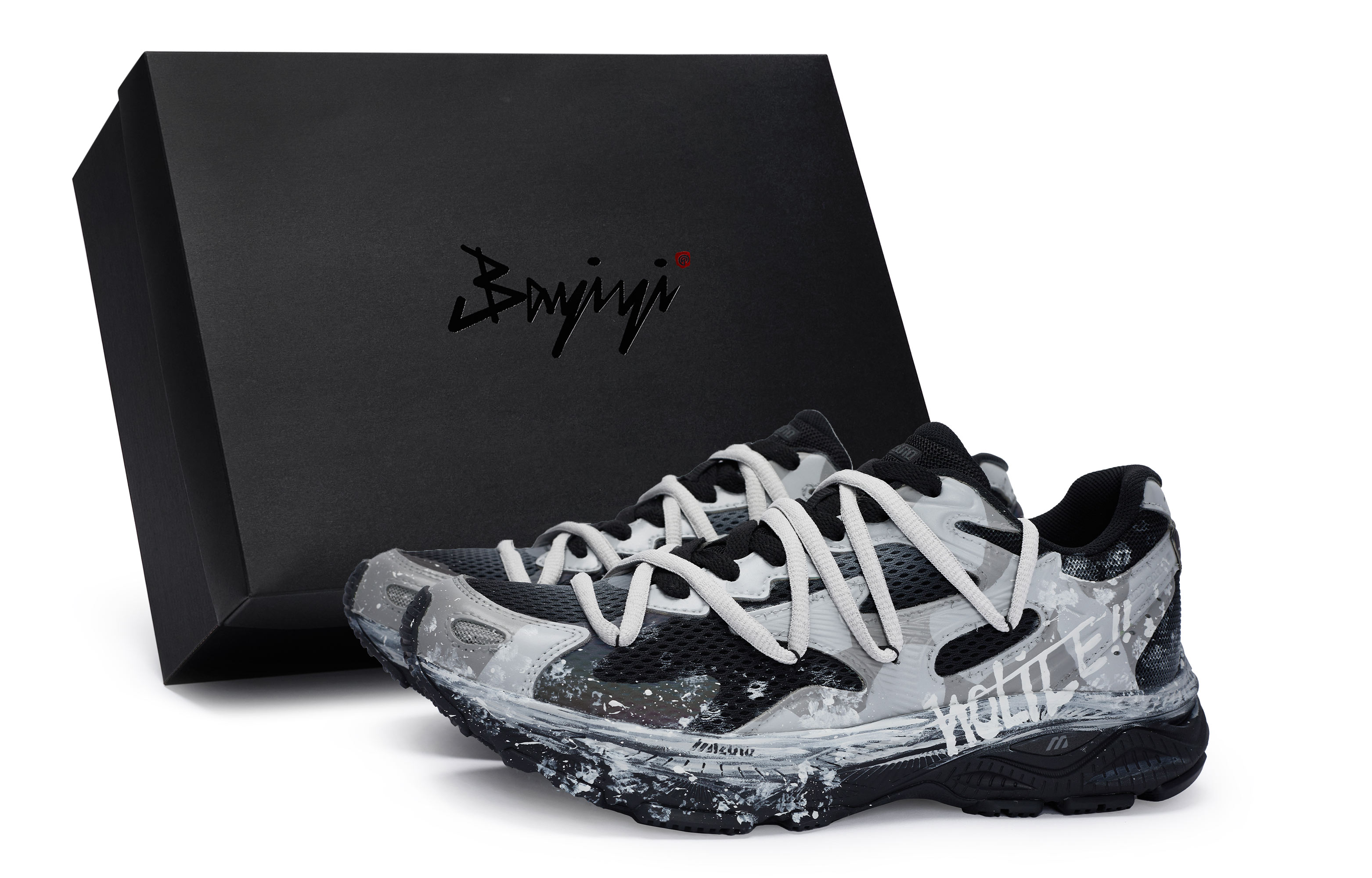 Mizuno Racer S Slip Resistant Slip Resistant Low top Casual Running Shoes Unisex Gray Camouflage
