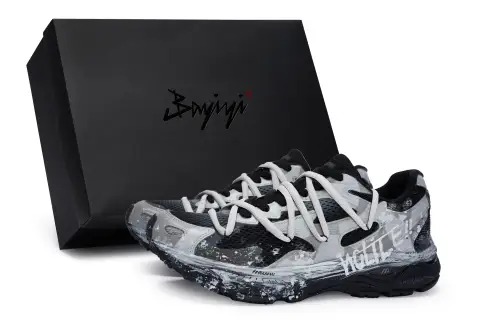 Mizuno Racer S Slip Resistant Slip Resistant Low top Casual Running Shoes Unisex Gray Camouflage