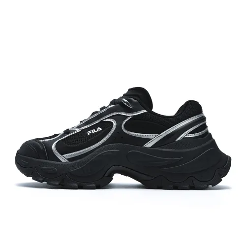 FILA SOFIA 4 Abrasion Resistant Height Increasing Low top Chunky Sneakers Women's Black White
