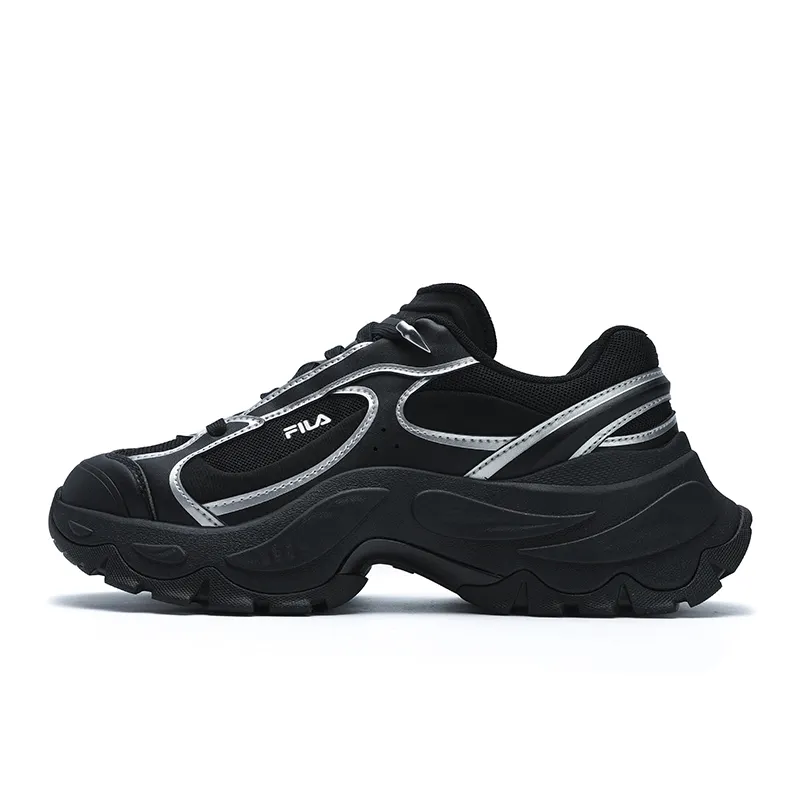 FILA SOFIA 4 Abrasion Resistant Height Increasing Low top Chunky Sneakers Women's Black White