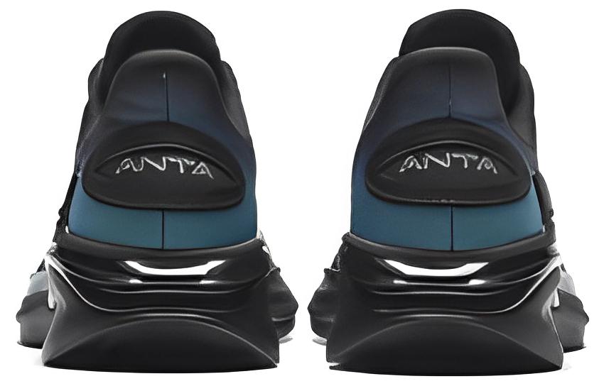 Anta City Soft Cushioning Slip Resistant Abrasion Resistant Low top Running Shoes Men’s Black Blue Silver