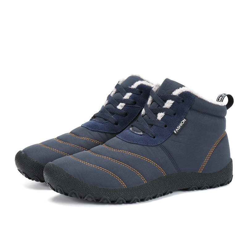 Leyang Fleece Lined Versatile Mid top Outdoor Shoes Unisex Dark Blue