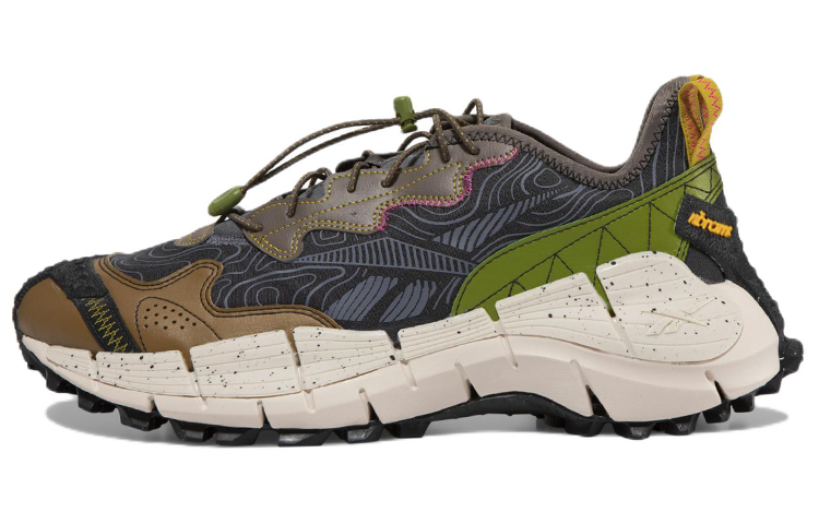 Reebok Zig Kinetica 2 Edge wear-resistant non-slip low-cut outdoor functional shoes for men and women, gray brown
