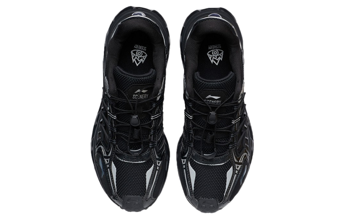 Li Ning Mountain Color Reflective Abrasion Resistant Breathable Low top Running Shoes Women’s Black