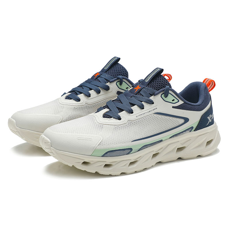 XTEP Cushioning Breathable Low top Outdoor Shoes Men’s Tea White Ink Teal