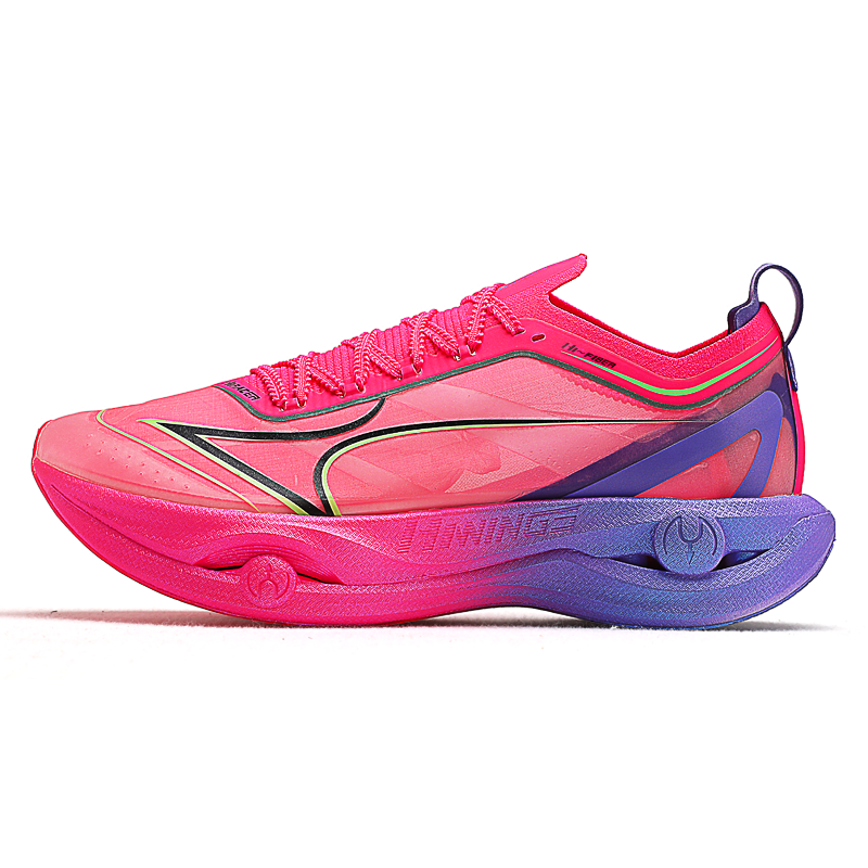 HEALTH Cushioning Lightweight Low top Full Length Carbon Plate Running Shoes Unisex Pink Purple
