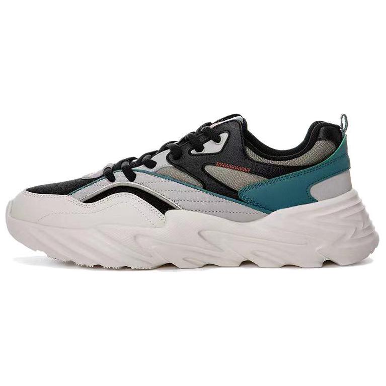 Erke Casual Slip Resistant Abrasion Resistant Low top Running Shoes Men’s White Gray Green