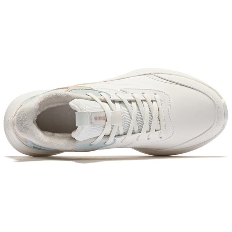 Erke Leap 2.0 Running Shoes Women’s Low Top Microcrystal White/Light Gray Green/Wild Gray