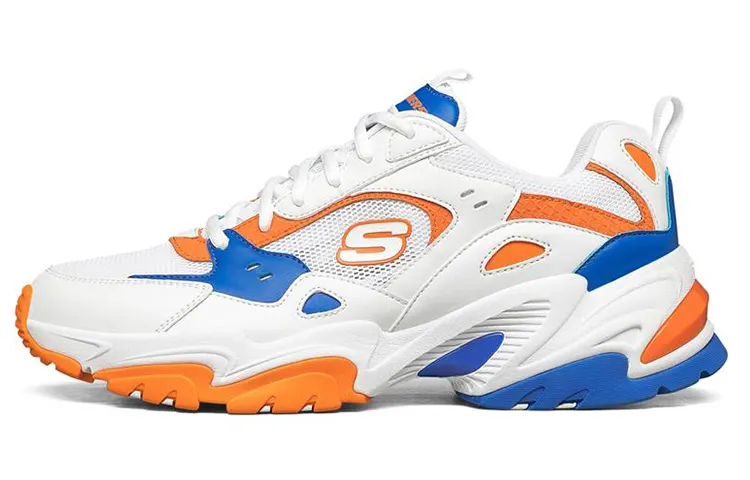Skechers Stamina V2 Low top Chunky Sneakers Men's White Orange Blue