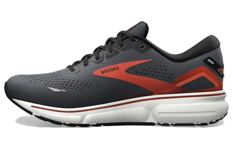 Brooks Ghost 15 Slip Resistant Low top Running Shoes Men's Black Orange