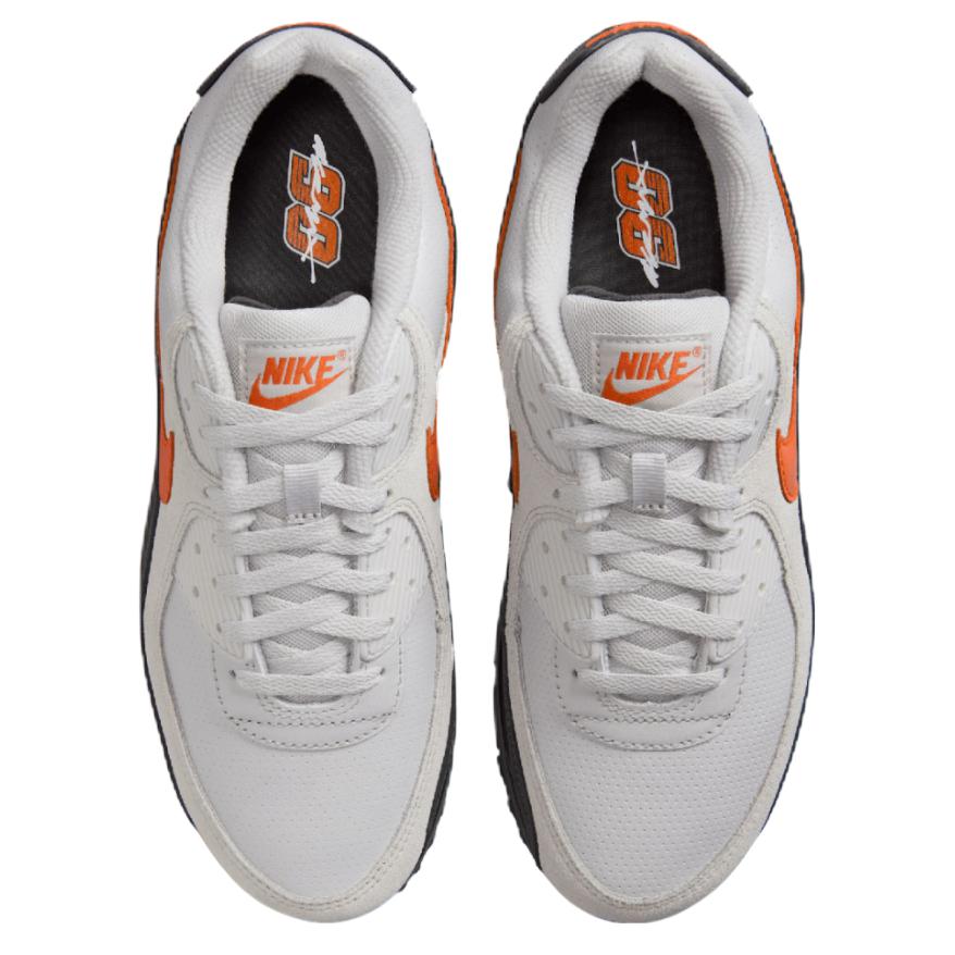 Nike Air Max 90 Abrasion Resistant Abrasion Resistant Low top Casual Running Shoes Unisex Gray Black Orange