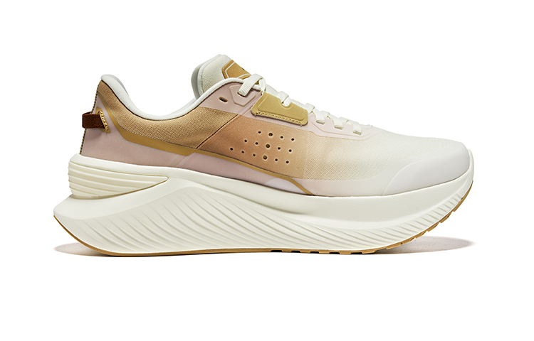 Saucony Shift Flow Lingxun Mesh Cushioning Slip Resistant Abrasion Resistant Low top Running Shoes Unisex Beige Khaki