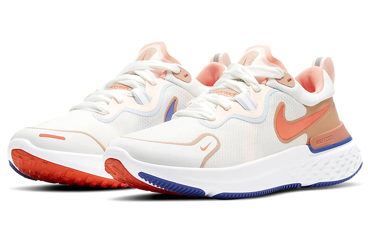 Женские кроссовки Nike React Miler 1 (бело-сине-оранжевые) — фото 3