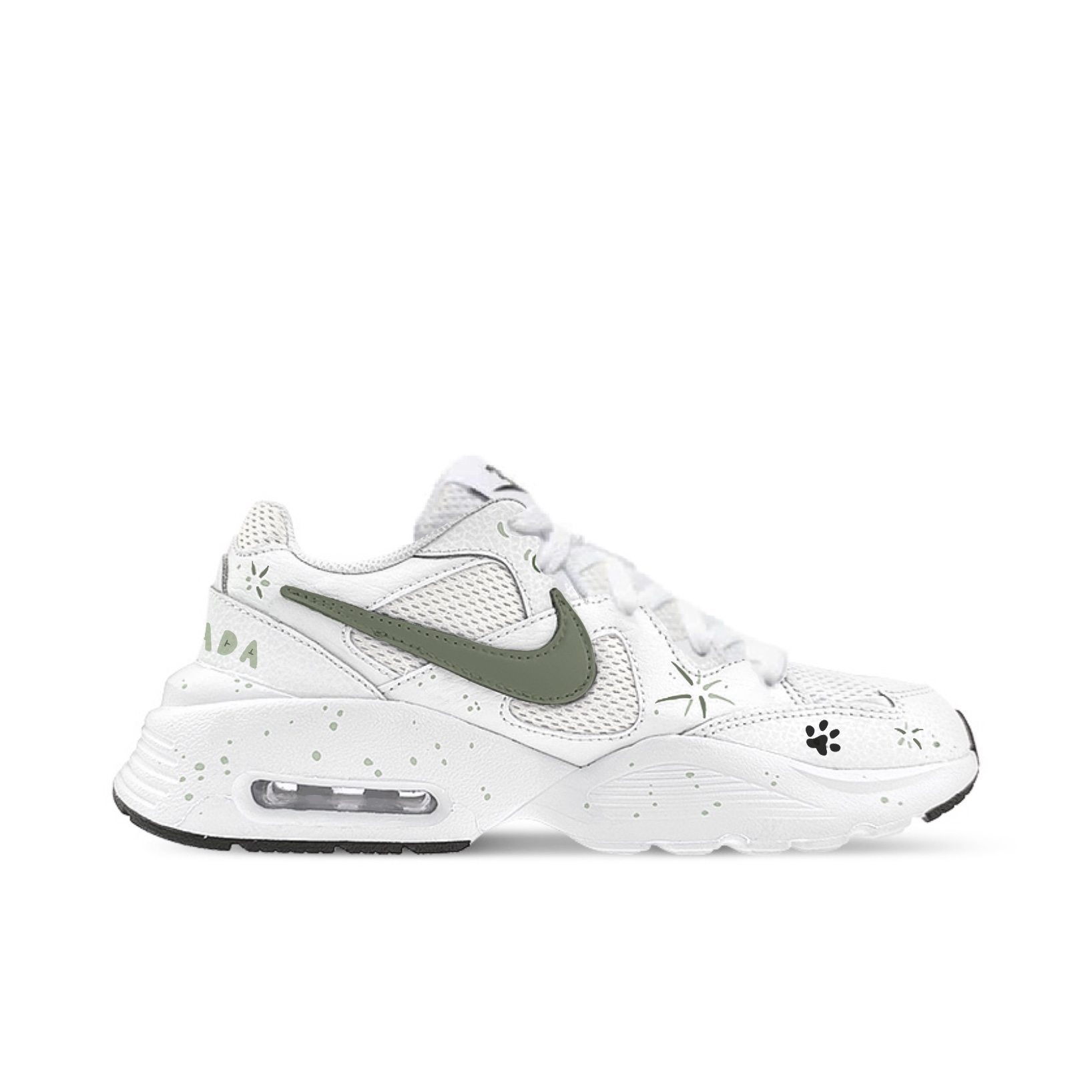 Nike Air Max Fusion Slip Resistant Abrasion Resistant Low top Running Shoes Women’s White Green
