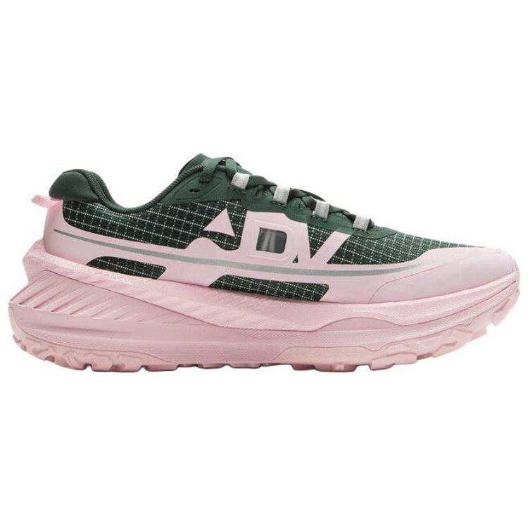 Li Ning De Lu Series Cushioning Slip Resistant Abrasion Resistant Rebound Low top Running Shoes Women’s Green Pink