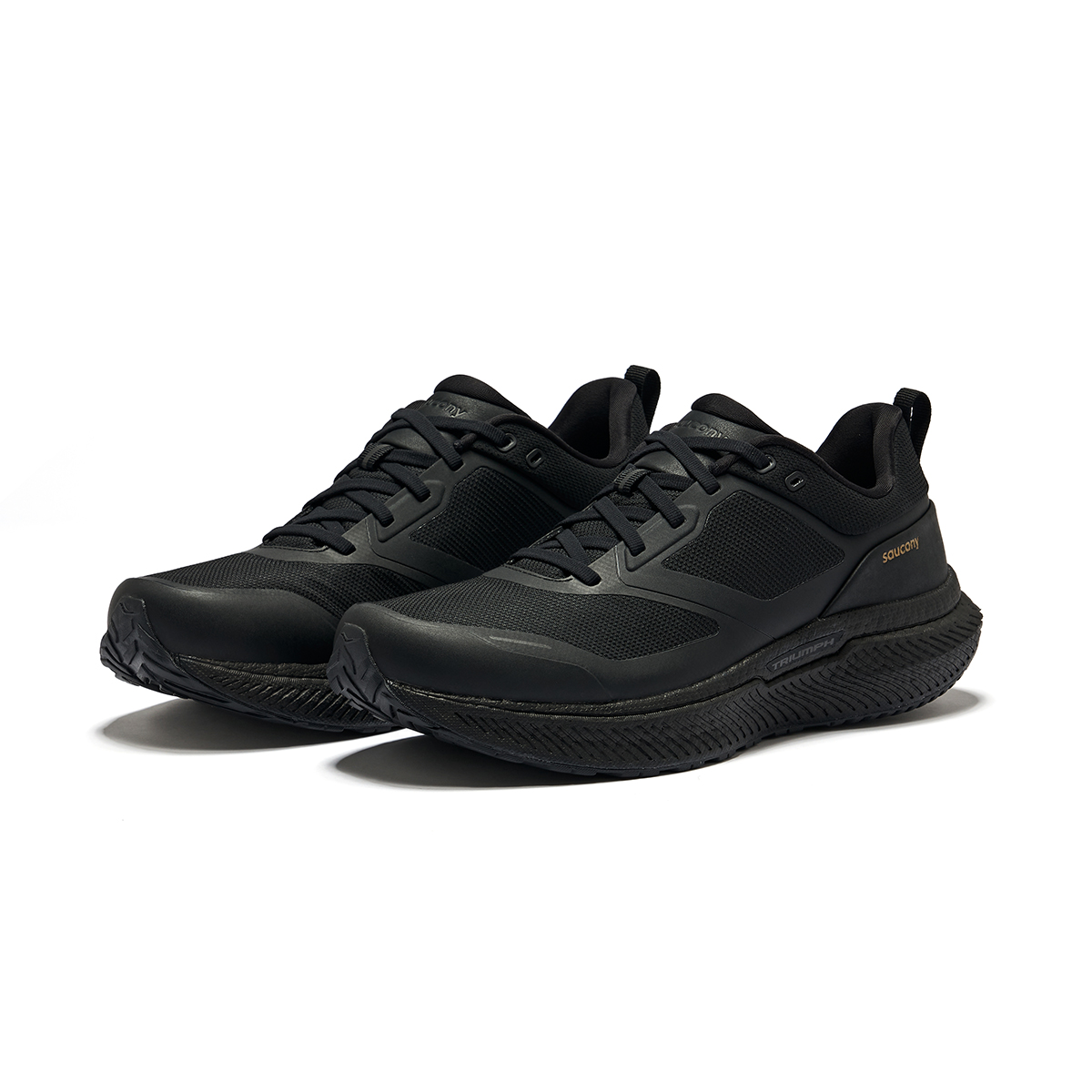 Saucony Mesh Cushioning Rebound Low top Casual Training Sprint City Commuting Running Shoes Unisex Black
