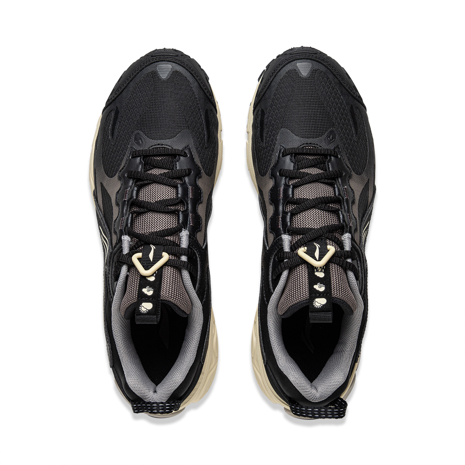 Li Ning Fuyao 2.0 Trail Fabric Slip Resistant Abrasion Resistant Low top Casual Running Shoes Men’s Black