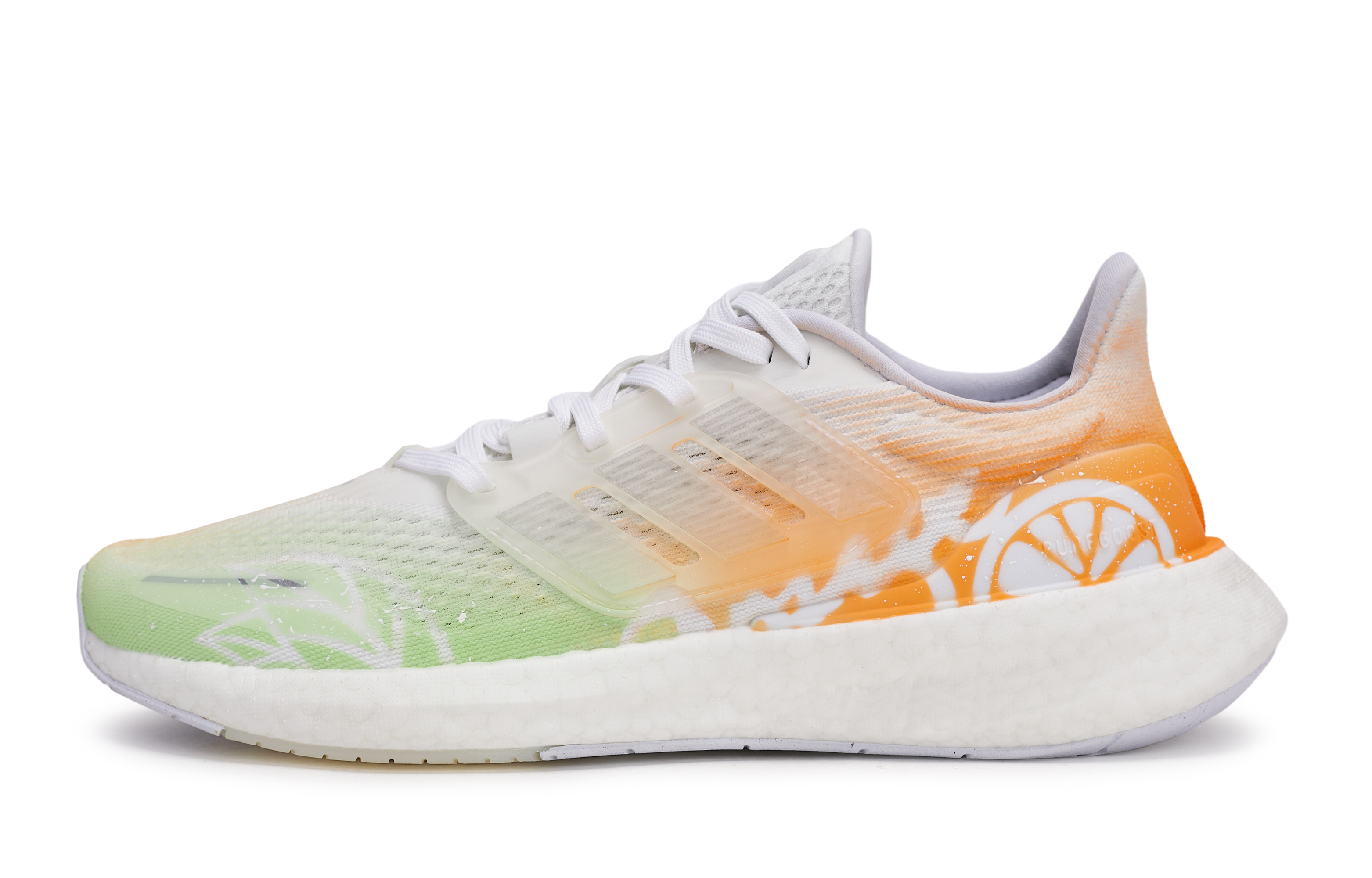 Adidas Pureboost 23 Abrasion Resistant Abrasion Resistant Low top Running Shoes Unisex White Orange Green