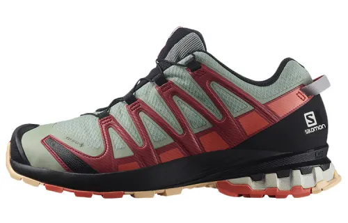 SALOMON XA Pro 3D V8 Gt Cushioning Slip Resistant Abrasion Resistant Low top Outdoor Shoes Unisex Gray Red