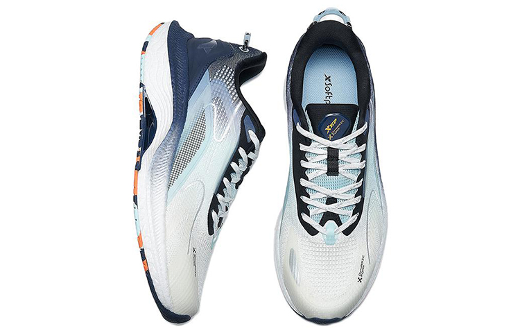 XTEP Tengyue Fabric Slip Resistant, Abrasion Resistant, Breathable, Lightweight Low top Running Shoes Men's Blue