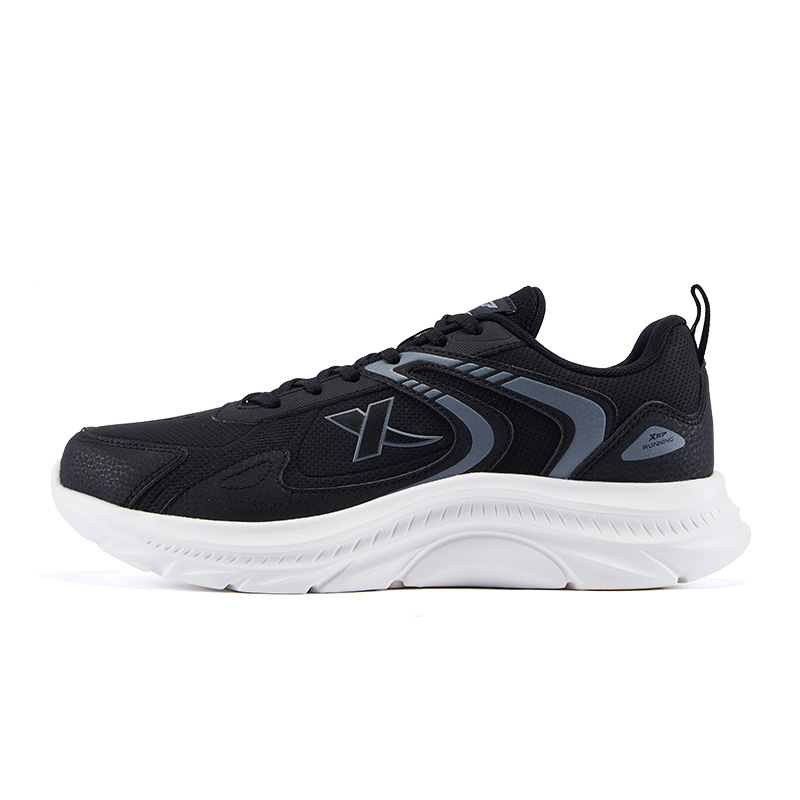 XTEP Cushioning Slip Resistant Abrasion Resistant Low top Casual Running Shoes Men’s Black White
