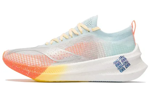 Li Ning Feidian 2 Elite Running Shoes Women's Low Top Aqua Blue/Standard White/Orange/Yellow