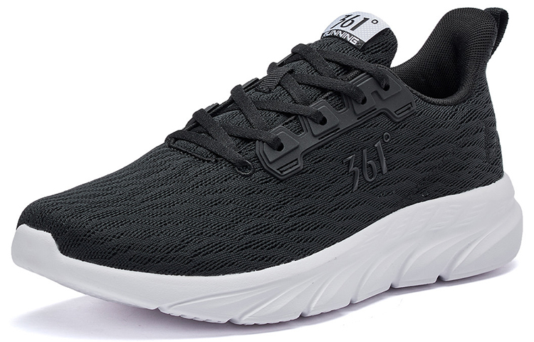 361° Cushioning Abrasion Resistant Cushioning, Wear Resistant Low top Running Shoes Men’s Black White