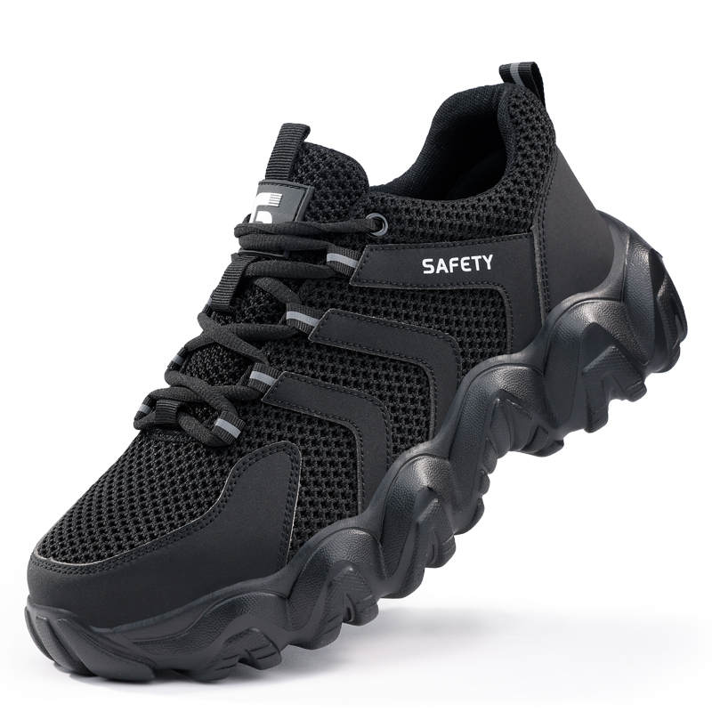LANOUDUN Breathable Impact Resistant Height Increasing Low top Outdoor Shoes Unisex Black