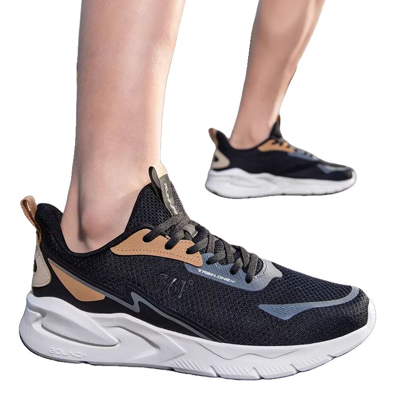 361° Cushioning Abrasion Resistant Breathable Low top Casual Running Shoes Men’s Black Brown