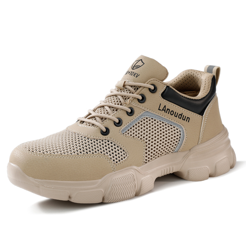 LANOUDUN Impact Resistant Lightweight Low top Outdoor Shoes Unisex Khaki
