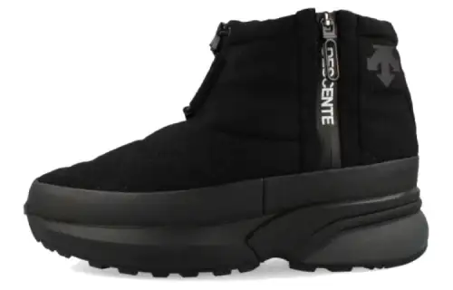 DESCENTE Thermal Abrasion Resistant Height Increasing Ankle Length Outdoor Boots Low Heel Men's Black