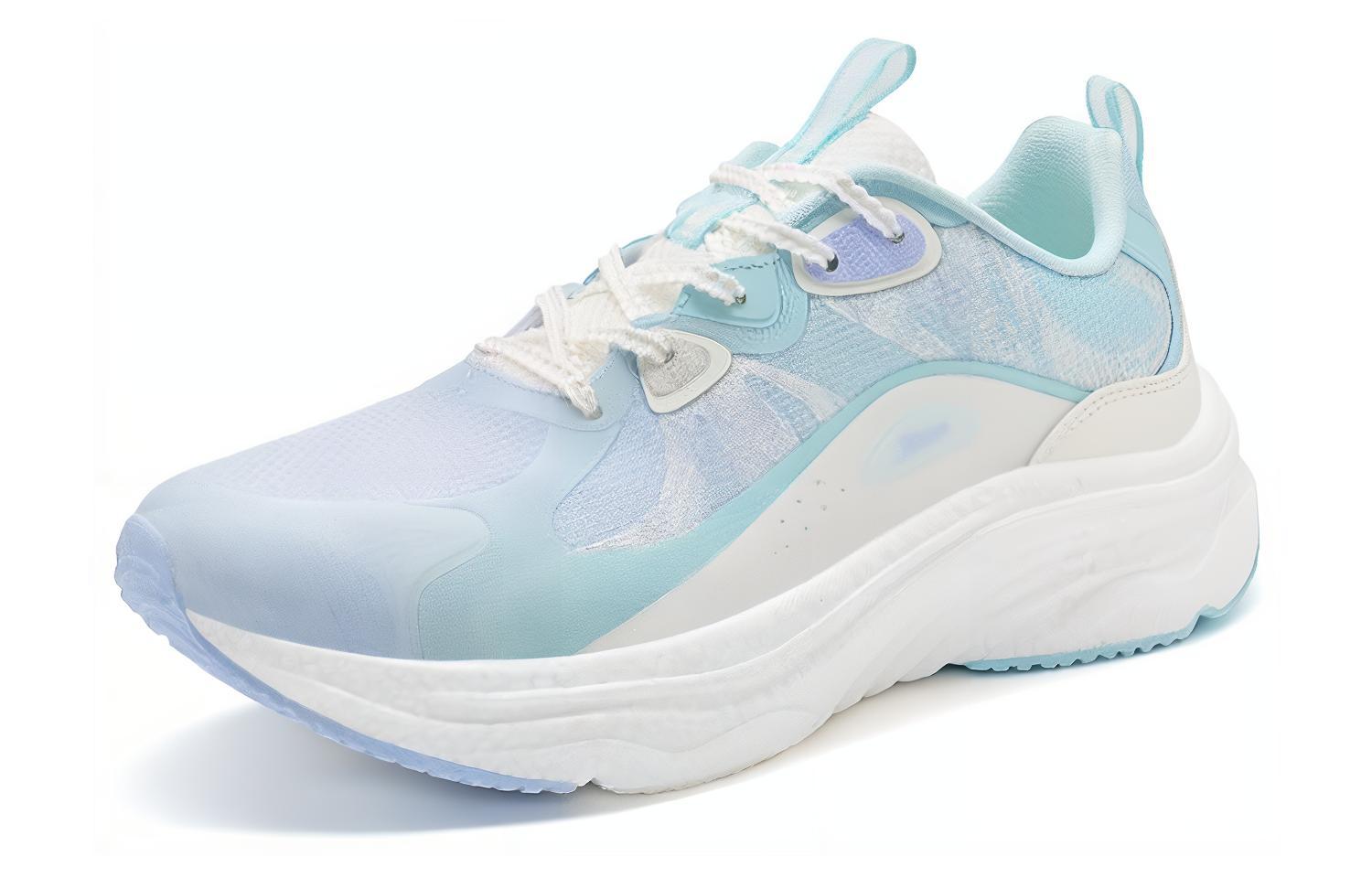XTEP Cushioning Slip Resistant Abrasion Resistant Low top Running Shoes Women’s Light Dusk Blue