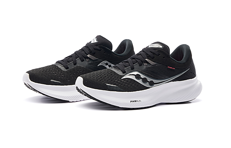 Saucony Ride 16 Mesh Cushioning Slip Resistant Abrasion Resistant Low top Sprint Running Shoes Women’s Black White