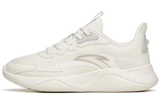 Anta Lingyun Cushioning Slip Resistant Abrasion Resistant Breathable Low top Sprint Running Shoes Women's White Gray