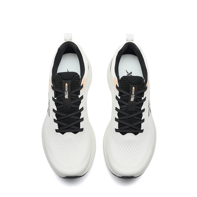 XTEP Cushioning, Wear Resistant Low top Casual City Commuting Running Shoes Men’s Sail White Light Pink Orange