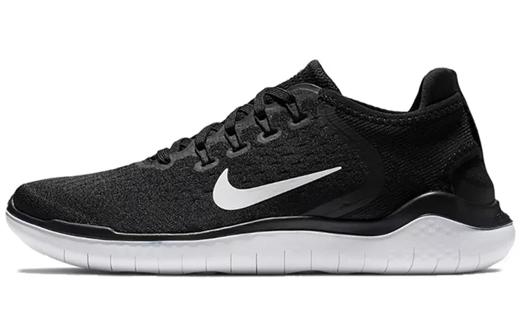 Nike Free RN 2018 Fabric Support Breathable Low top Casual Running Shoes Women's Black White