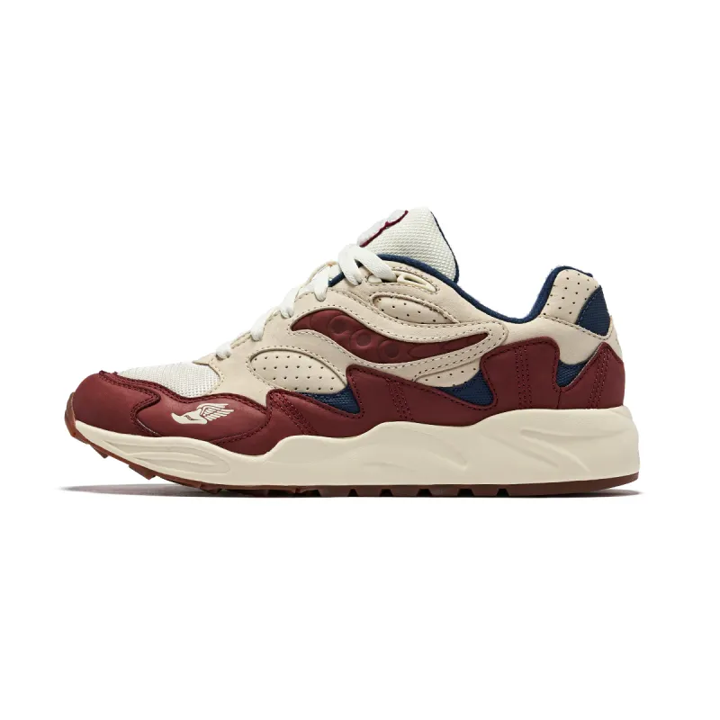 Saucony Abrasion Resistant Coverage Support Low top Running Shoes Unisex Beige Burgundy