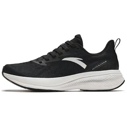 Anta Fabric Cushioning Breathable Cushioning Breathable Low top Casual Running Shoes Men's Black