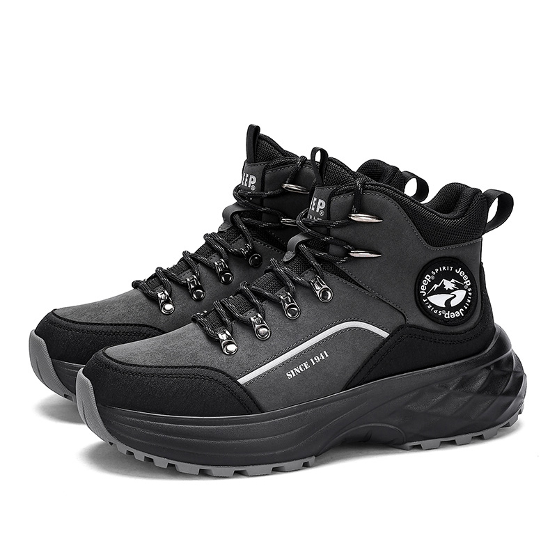 JEEP SPIRIT Cushioning High top Outdoor Shoes Men’s Graphite Black