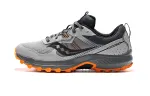 Saucony Excursion Slip Resistant Abrasion Resistant Low top Trail Running Shoes Men's Gray Orange