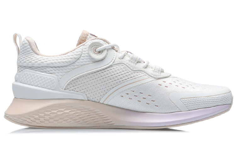 Li Ning Slip Resistant Abrasion Resistant Low top Running Shoes Women’s Mist White